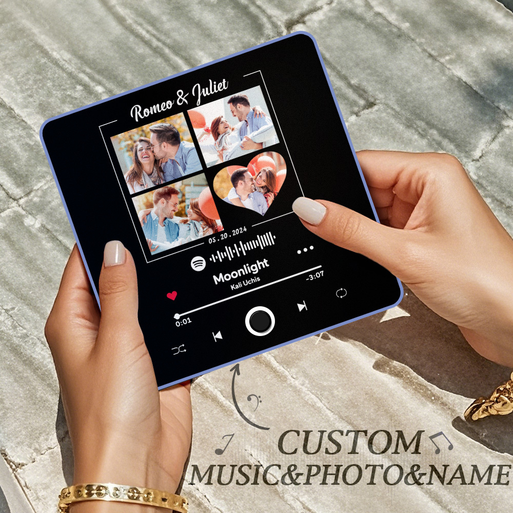 Personalisierter Fotoalbum-kühlschrankmagnet, Musik-wand-fotoaufkleber, Musikbewegung, Die Ohne Handy Abgespielt Werden Kann. Musik-kühlschrankmagnet Pro Kann Lieder Abspielen - meinemondlampe