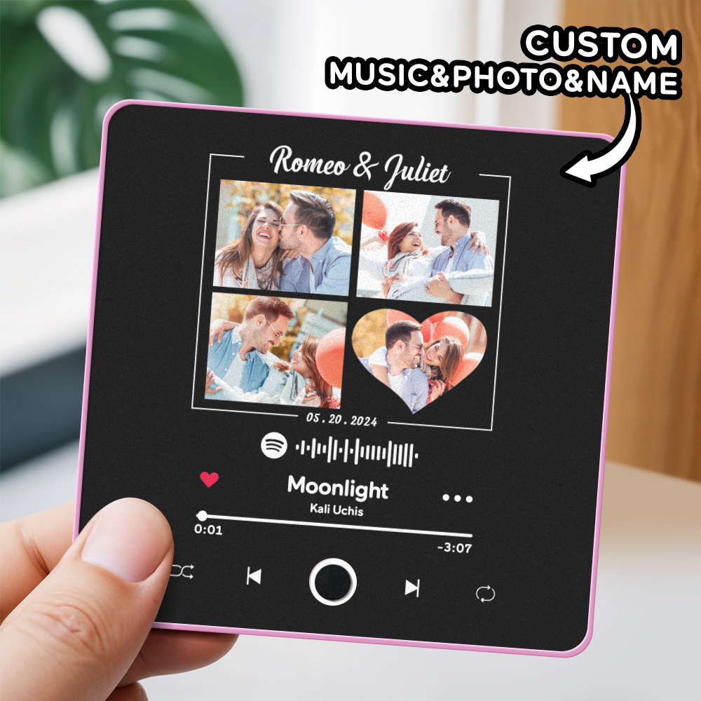 Personalisierter Fotoalbum-kühlschrankmagnet, Musik-wand-fotoaufkleber, Musikbewegung, Die Ohne Handy Abgespielt Werden Kann. Musik-kühlschrankmagnet Pro Kann Lieder Abspielen - meinemondlampe