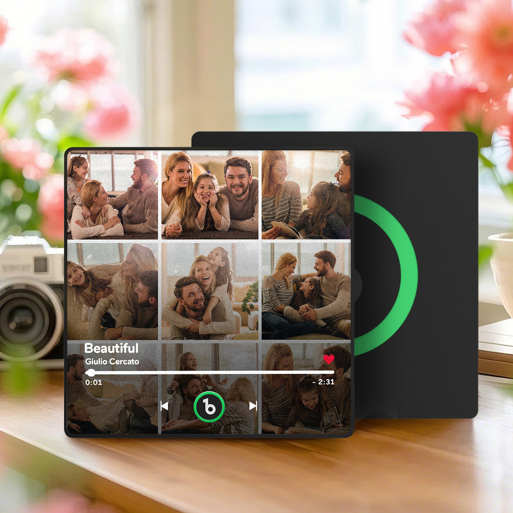 Personalisierter Musik-kühlschrankmagnet Zum Vatertag, Geschenk, Bunter Rahmen, Album, Kühlschrankmagnet, Musik-wandfotoaufkleber, Musikwerk, Das Als Geschenk Gespielt Werden Kann - meinemondlampe
