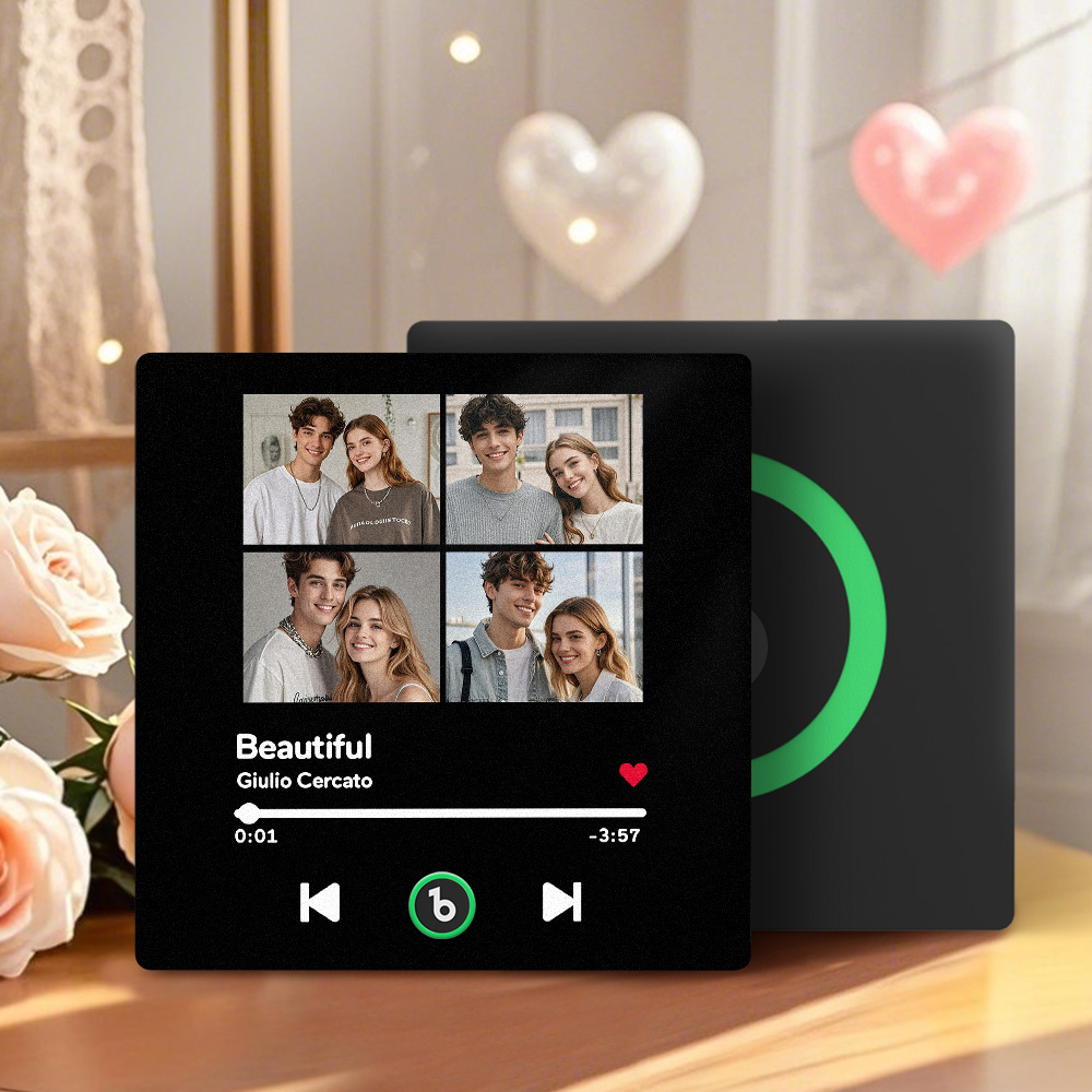 Personalisierter Musik-kühlschrankmagnet Zum Vatertag, Geschenk, Bunter Rahmen, Album, Kühlschrankmagnet, Musik-wandfotoaufkleber, Musikwerk, Das Als Geschenk Gespielt Werden Kann - meinemondlampe