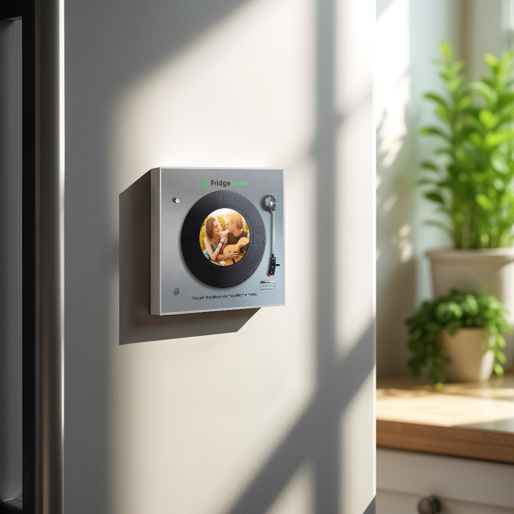 Personalisierter Song-kühlschrankmagnet Mit Foto, Unterstützt Nfc-funktionalität, Geschenke Für Männer - meinemondlampe