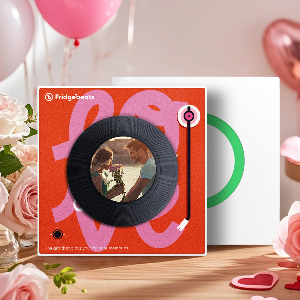 Benutzerdefinierter Song-kühlschrankmagnet Mit Foto Eines Paares, Unterstützt Nfc-funktion, Geschenke Für Die Freundin - meinemondlampe
