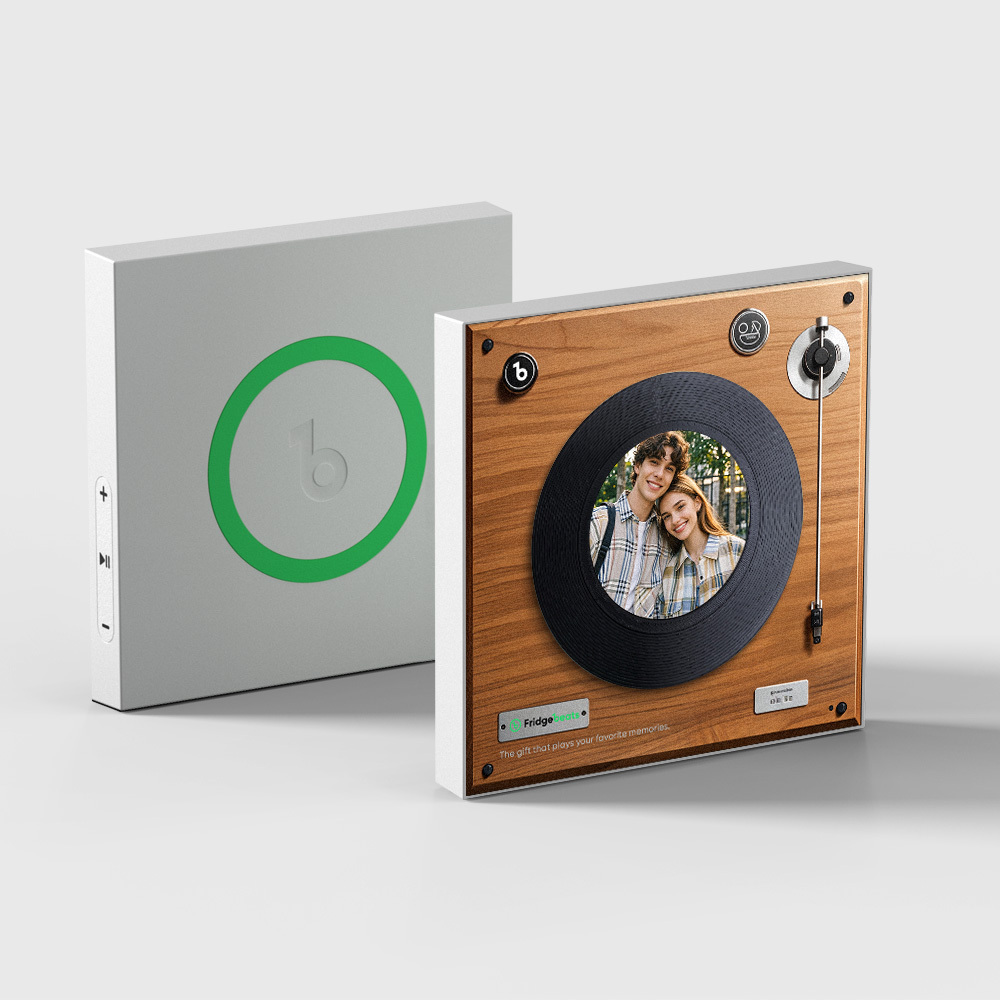 Vatertagsgeschenk, Benutzerdefinierte Musik & Foto Kühlschrankmagnet Kann 1-6 Vinyl Und Songs Anpassen - meinemondlampe