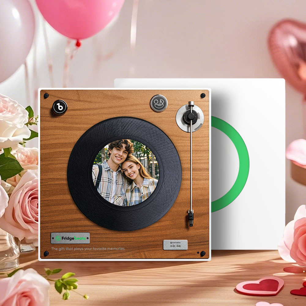 Vatertagsgeschenk, Benutzerdefinierte Musik & Foto Kühlschrankmagnet Kann 1-6 Vinyl Und Songs Anpassen - meinemondlampe