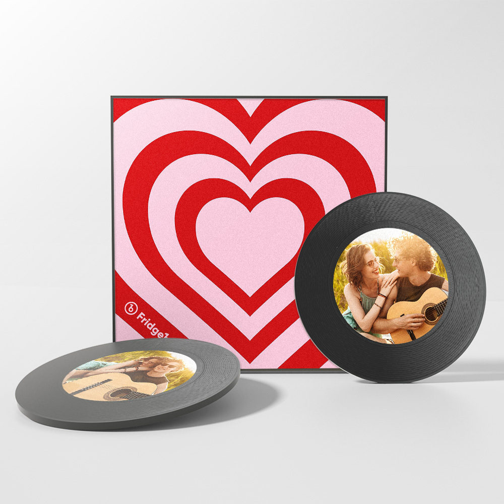 Personalisierter Kühlschrankmagnet Mit Musik Und Foto, Personalisierter Liebeswellen-kühlschrankmagnet, Geschenk Für Paare, Valentinstag - meinemondlampe