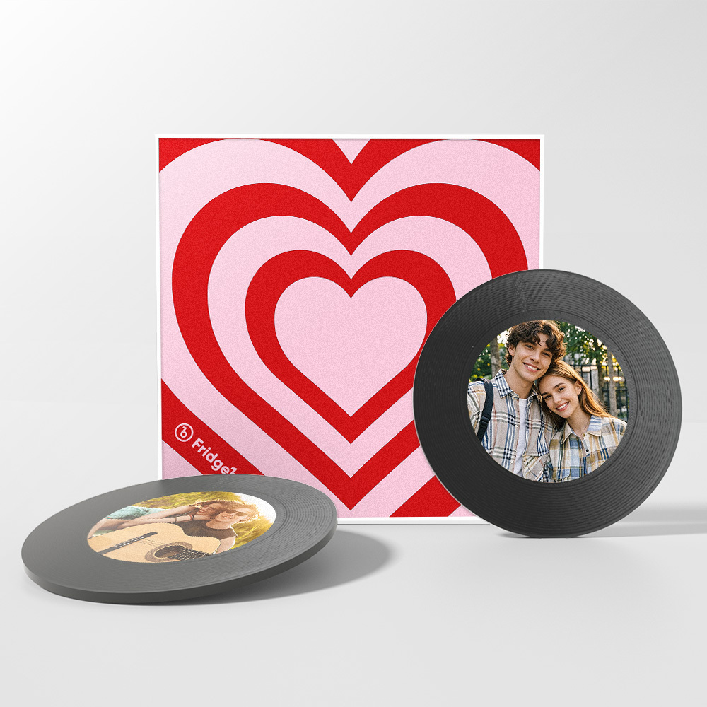 Personalisierter Kühlschrankmagnet Mit Musik Und Foto, Personalisierter Liebeswellen-kühlschrankmagnet, Geschenk Für Paare, Valentinstag - meinemondlampe