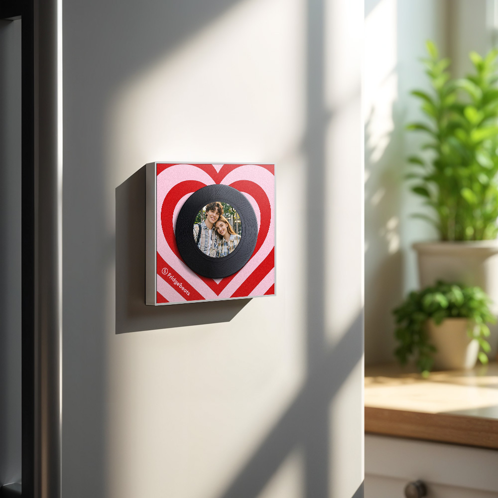 Personalisierter Kühlschrankmagnet Mit Musik Und Foto, Personalisierter Liebeswellen-kühlschrankmagnet, Geschenk Für Paare, Valentinstag - meinemondlampe