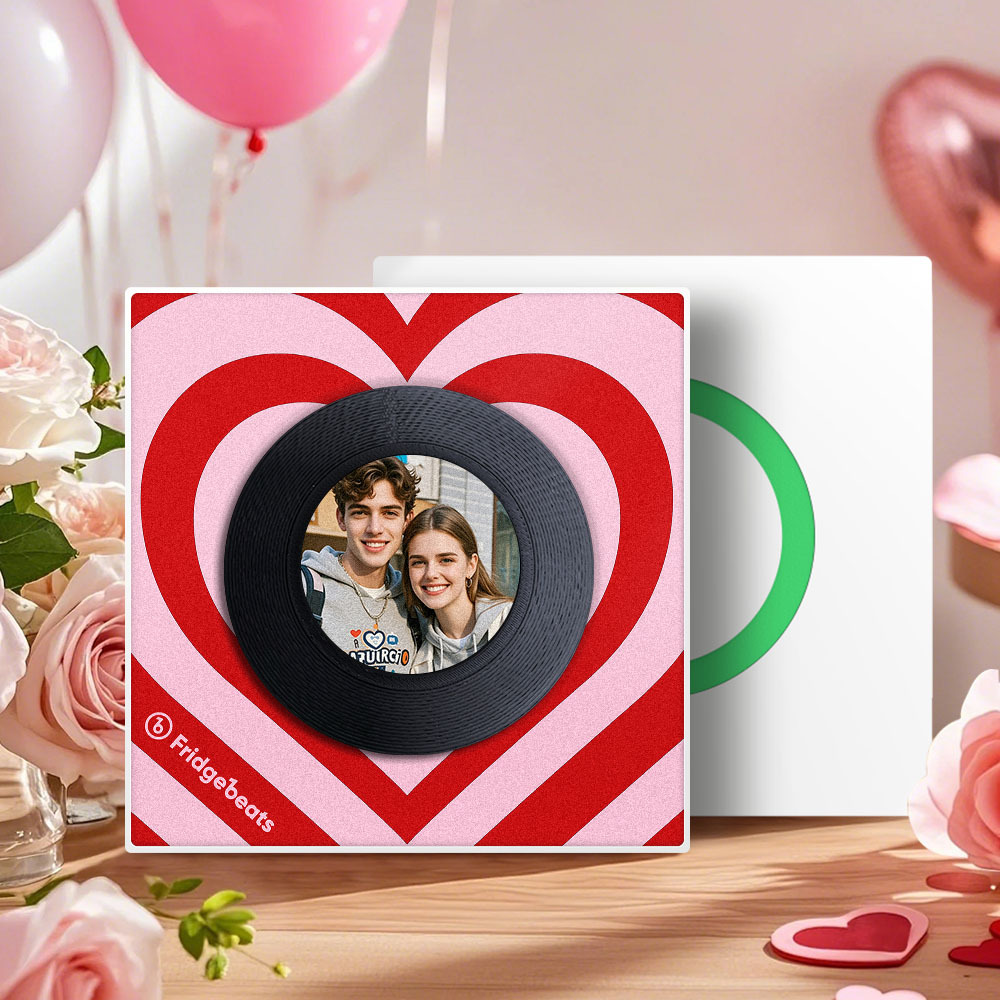 Personalisierter Kühlschrankmagnet Mit Musik Und Foto, Personalisierter Liebeswellen-kühlschrankmagnet, Geschenk Für Paare, Valentinstag - meinemondlampe
