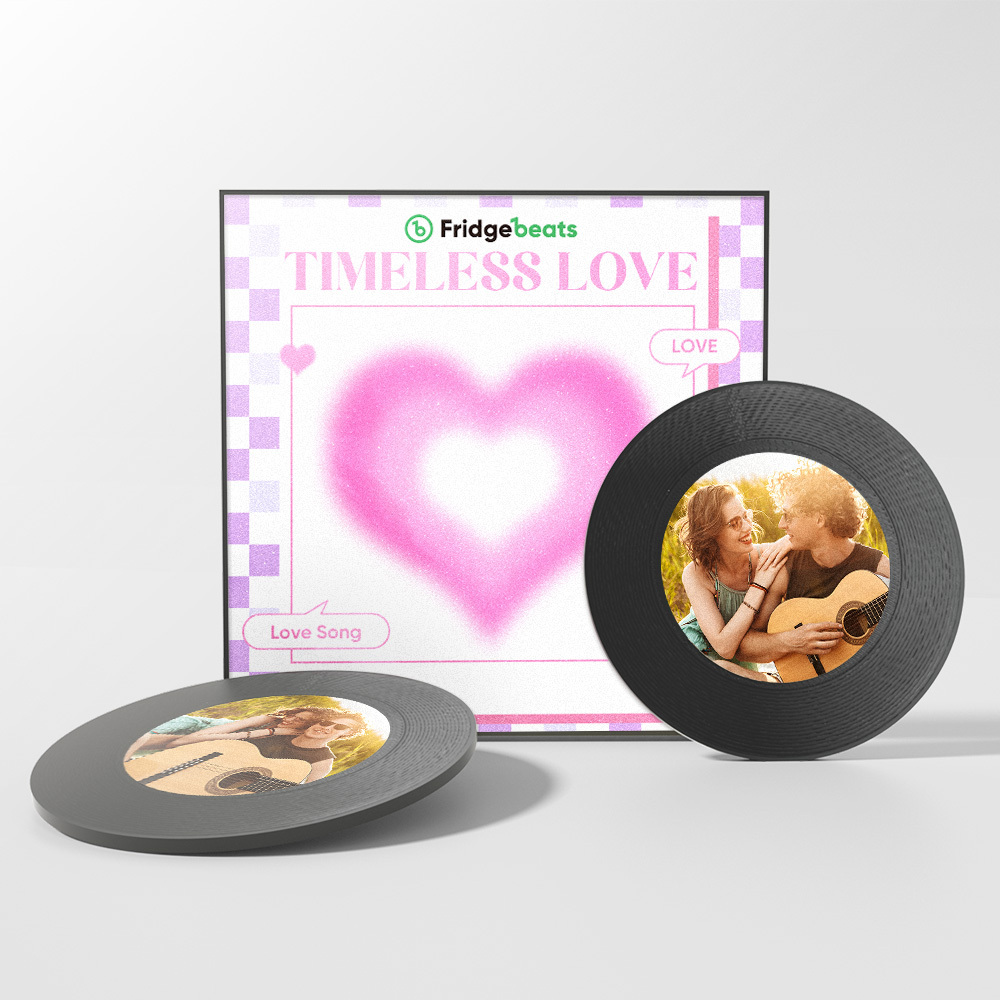 Personalisierter Kühlschrankmagnet Mit Musik Und Foto, Personalisierter Rosa Herz-kühlschrankmagnet, Valentinstagsgeschenk Für Paare - meinemondlampe