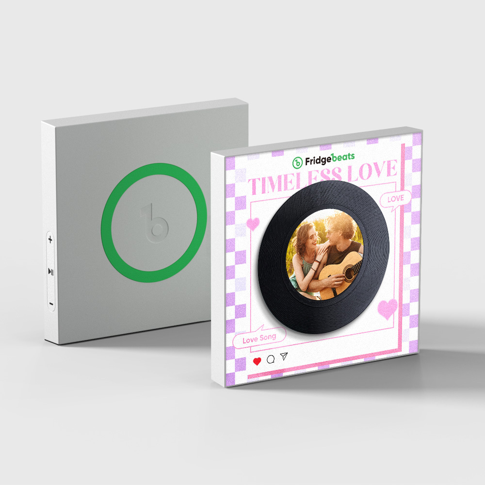 Personalisierter Kühlschrankmagnet Mit Musik Und Foto, Personalisierter Rosa Herz-kühlschrankmagnet, Valentinstagsgeschenk Für Paare - meinemondlampe