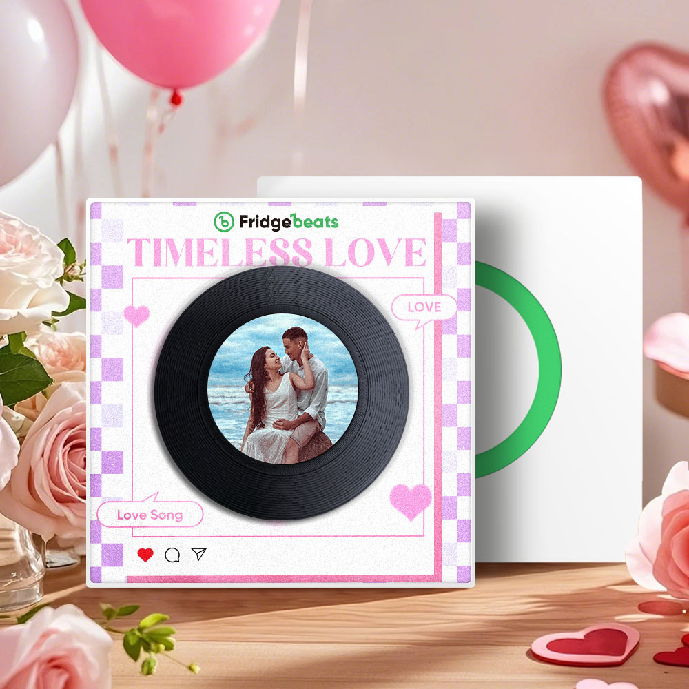 Personalisierter Kühlschrankmagnet Mit Musik Und Foto, Personalisierter Rosa Herz-kühlschrankmagnet, Valentinstagsgeschenk Für Paare - meinemondlampe