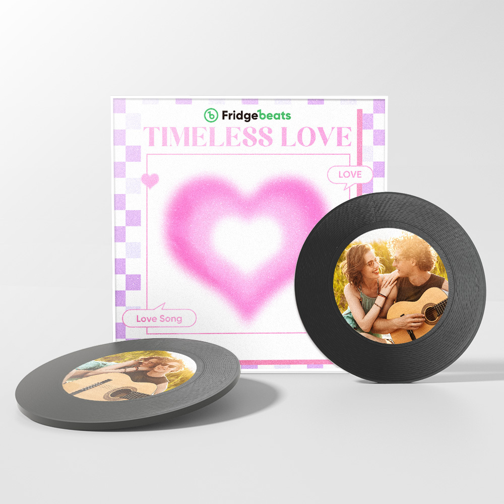 Personalisierter Kühlschrankmagnet Mit Musik Und Foto, Personalisierter Rosa Herz-kühlschrankmagnet, Valentinstagsgeschenk Für Paare - meinemondlampe
