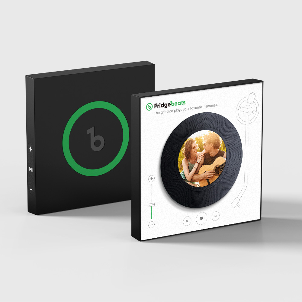 Personalisierter Musik-kühlschrankmagnet Mit Foto, Nfc-funktionalität, Geschenke Für Paare – Herz - meinemondlampe