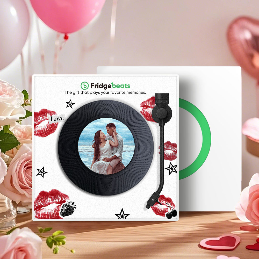 Personalisierter Kühlschrankmagnet Mit Musik Und Foto, Personalisierter Lippen-kühlschrankmagnet, Valentinstagsgeschenk Für Paare - meinemondlampe