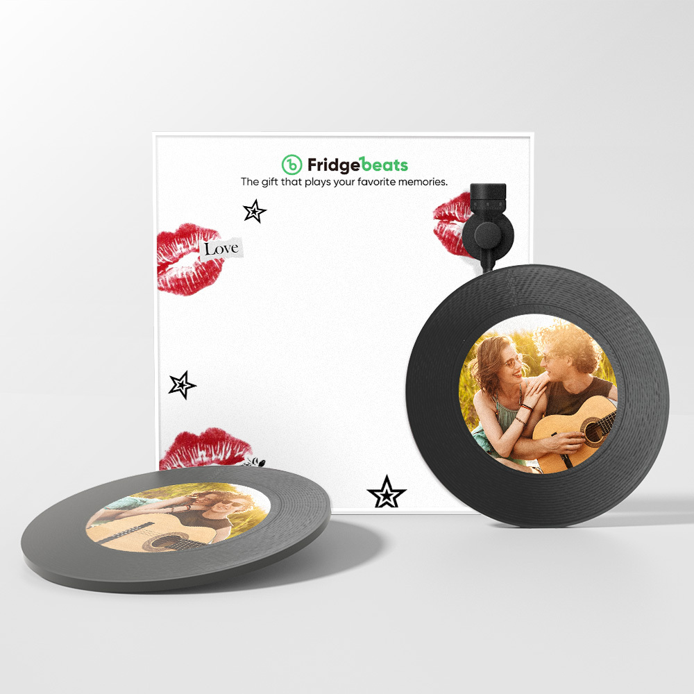 Personalisierter Kühlschrankmagnet Mit Musik Und Foto, Personalisierter Lippen-kühlschrankmagnet, Valentinstagsgeschenk Für Paare - meinemondlampe
