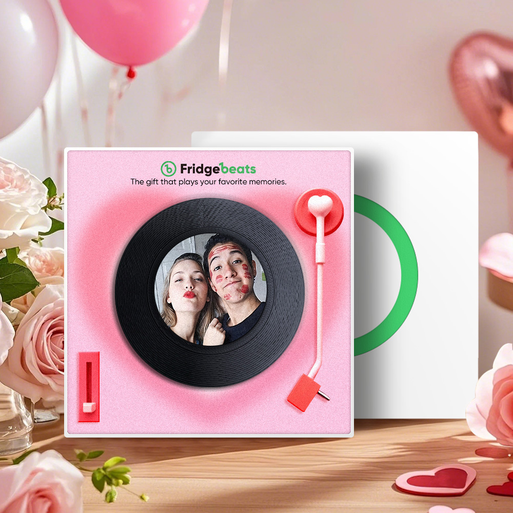 Personalisierter Kühlschrankmagnet Mit Musik Und Foto, Personalisierter Kühlschrankmagnet Mit Text, Valentinstagsgeschenk Für Paare - meinemondlampe