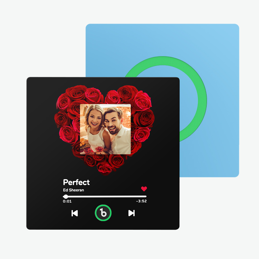 Individueller Musik-kühlschrankmagnet Mit Rose Und Foto, Buntes Album-kühlschrankmagnet, Geschenke Für Sie - meinemondlampe