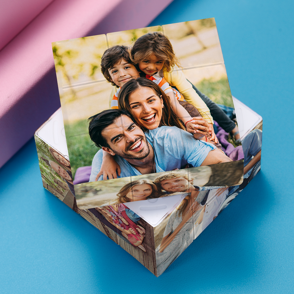 Personalisierter Zauberwürfel Mit Mehreren Fotos, Familiengeschenke, Heimdekoration