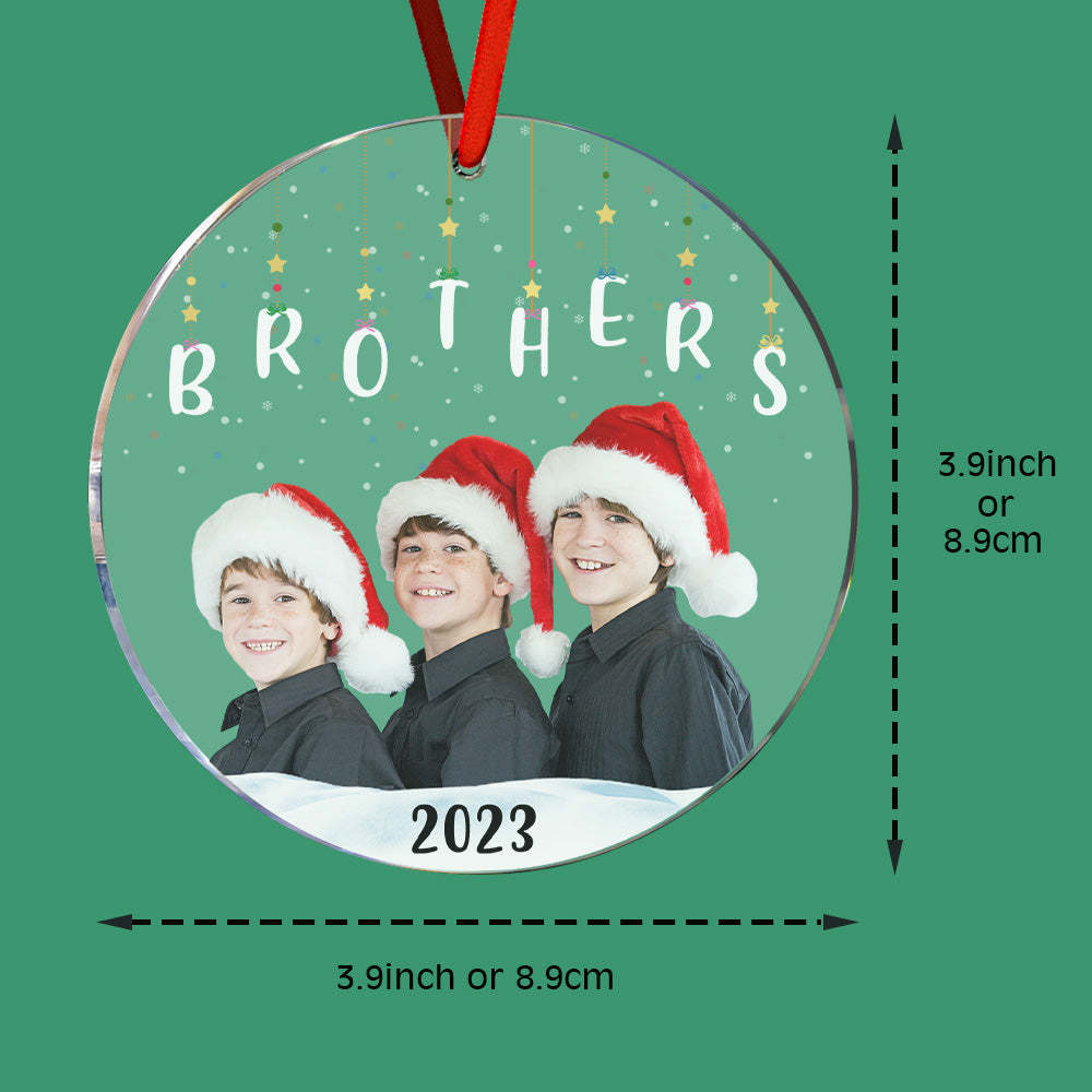 Personalisierter Foto-weihnachtsschmuck, Weihnachtsgeschenk, Schwestern, Geschwister, Familie, Brüder - meinemondlampe