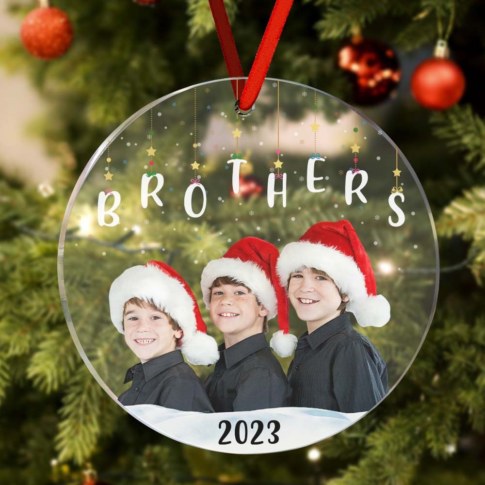 Personalisierter Foto-weihnachtsschmuck, Weihnachtsgeschenk, Schwestern, Geschwister, Familie, Brüder - meinemondlampe