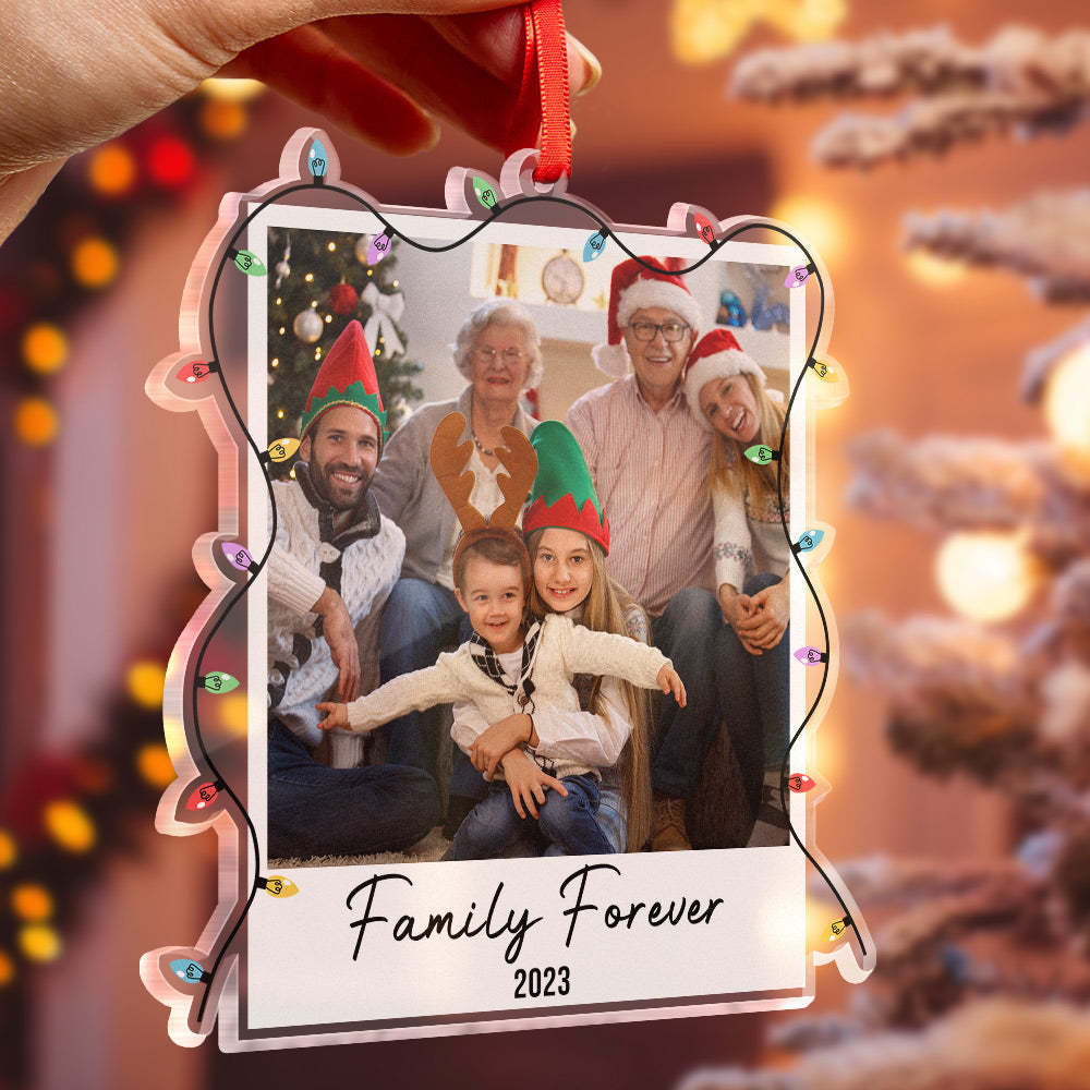 Personalisierter Weihnachtsbaumschmuck Mit Familienfoto, Personalisierter Name, Weihnachtsgeschenk - meinemondlampe