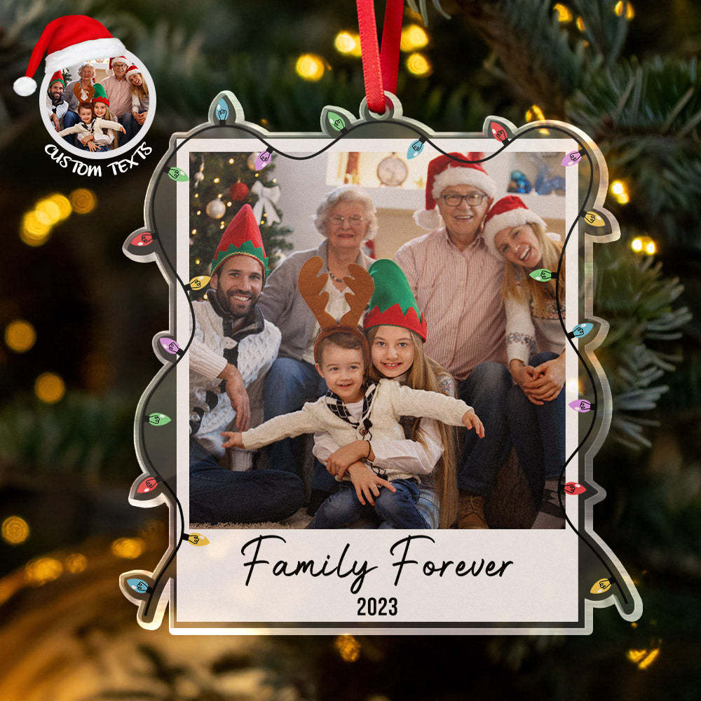 Personalisierter Weihnachtsbaumschmuck Mit Familienfoto, Personalisierter Name, Weihnachtsgeschenk - meinemondlampe