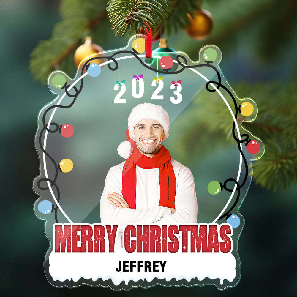 Personalisierter Foto-weihnachtsbaumschmuck, Personalisiertes Weihnachtsgeschenk Mit Namen - meinemondlampe