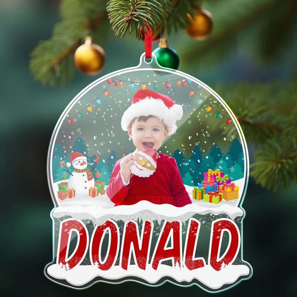 Personalisierter Weihnachtsbaumschmuck Mit Babyfoto, Personalisierter Name, Weihnachtsgeschenk - meinemondlampe