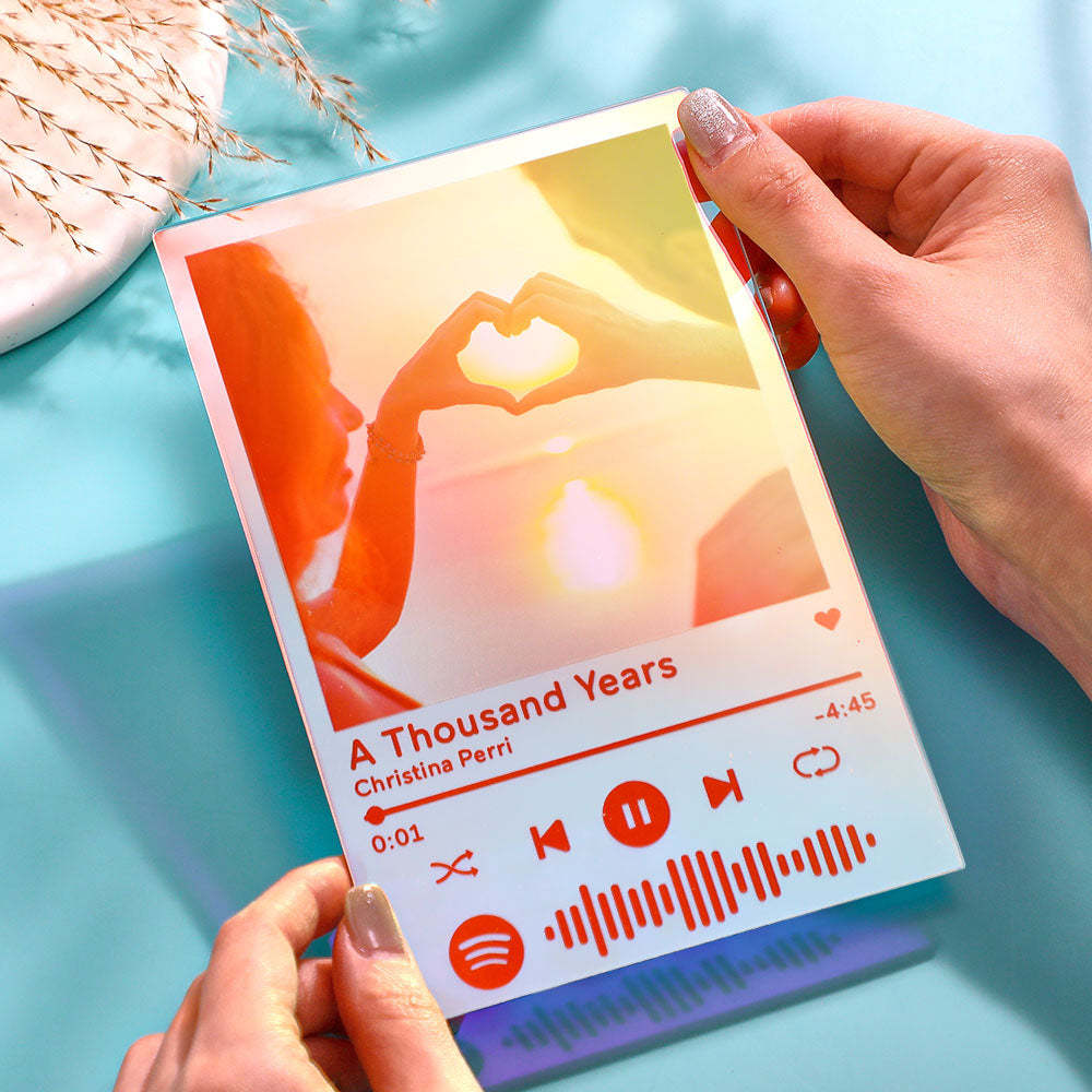 Benutzerdefinierte Spotify Code Song Transparent Farbverlauf Acryl Plaque Musik Kunst Foto Laser Bunte Dekor Geschenk Für Paare - meinemondlampe