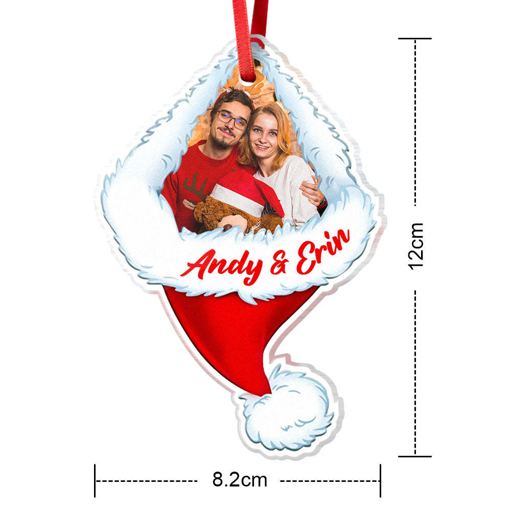 Personalisiertes Foto-acryl-ornament, Individuelle Namen, Weihnachtsornament, Weihnachtsgeschenk-dekoration - meinemondlampe