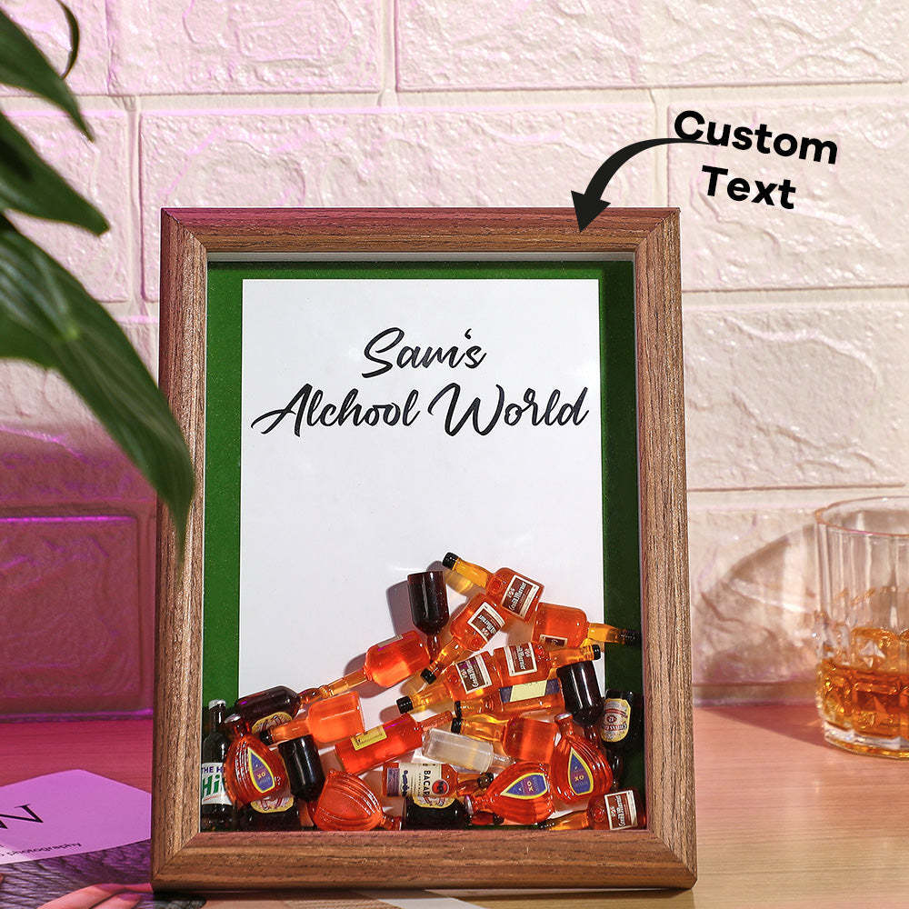 Benutzerdefinierter Text-hohlrahmen Mit Weinflaschen Im Inneren, Kreative Geschenke Für Männer - meinemondlampe