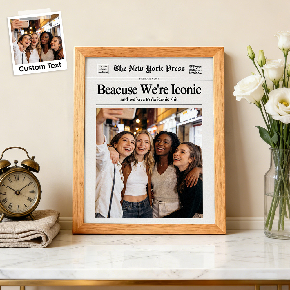 Individuell Gestalteter Fotorahmen Im Zeitungsstil – Das Perfekte Geschenk Zur Erinnerung An Die Beste Freundin, Zum Geburtstag Oder Galentine's Day - meinemondlampe