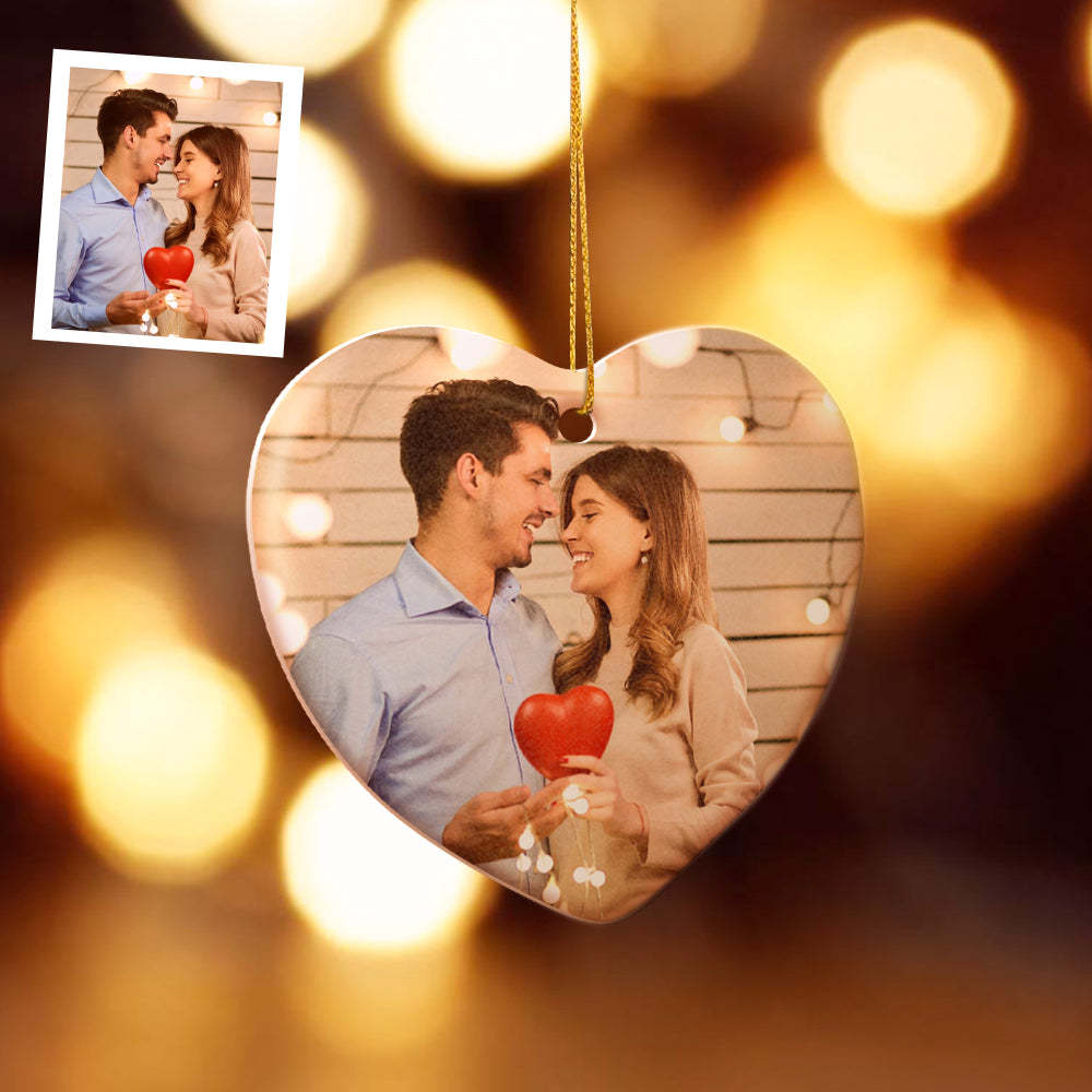 Kundenspezifische Kalender-foto-verzierung Retten Das Datums-herz-keramik-verzierungs-geschenk - meinemondlampe