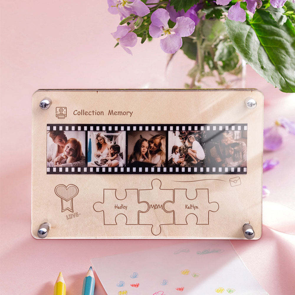 Personalisierte Holzplatte Aus Acrylfolie, Puzzleteile, Tischdekoration, Geschenk Für Mama - meinemondlampe