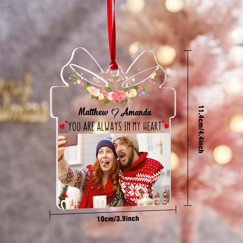 Weihnachtsgeschenk Personalisierte Foto-acryl-weihnachtsverzierung - meinemondlampe