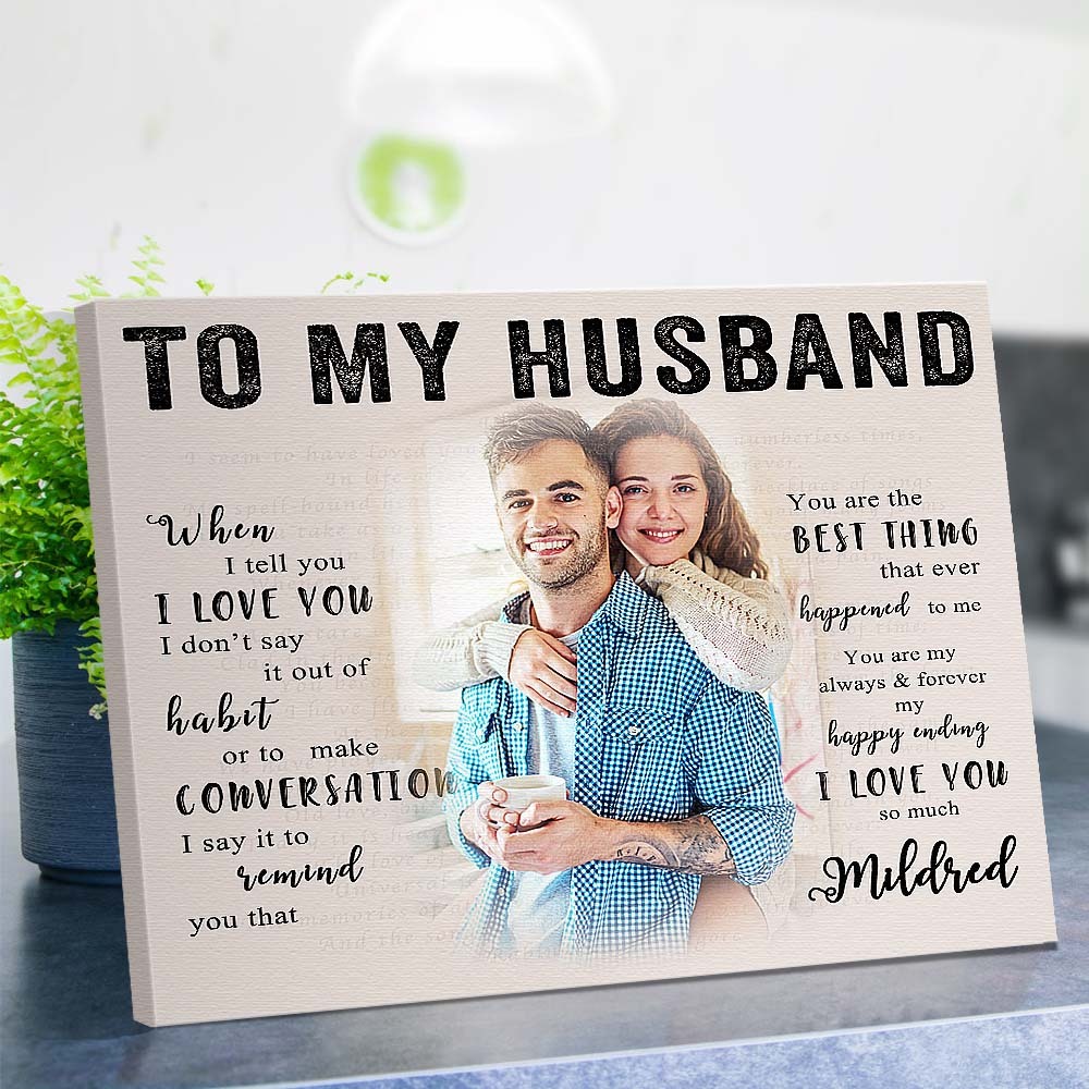 To My Husband Custom Photo Frame Personalisierte Tischdekoration Valentinstagsgeschenke Für Ihn - meinemondlampe