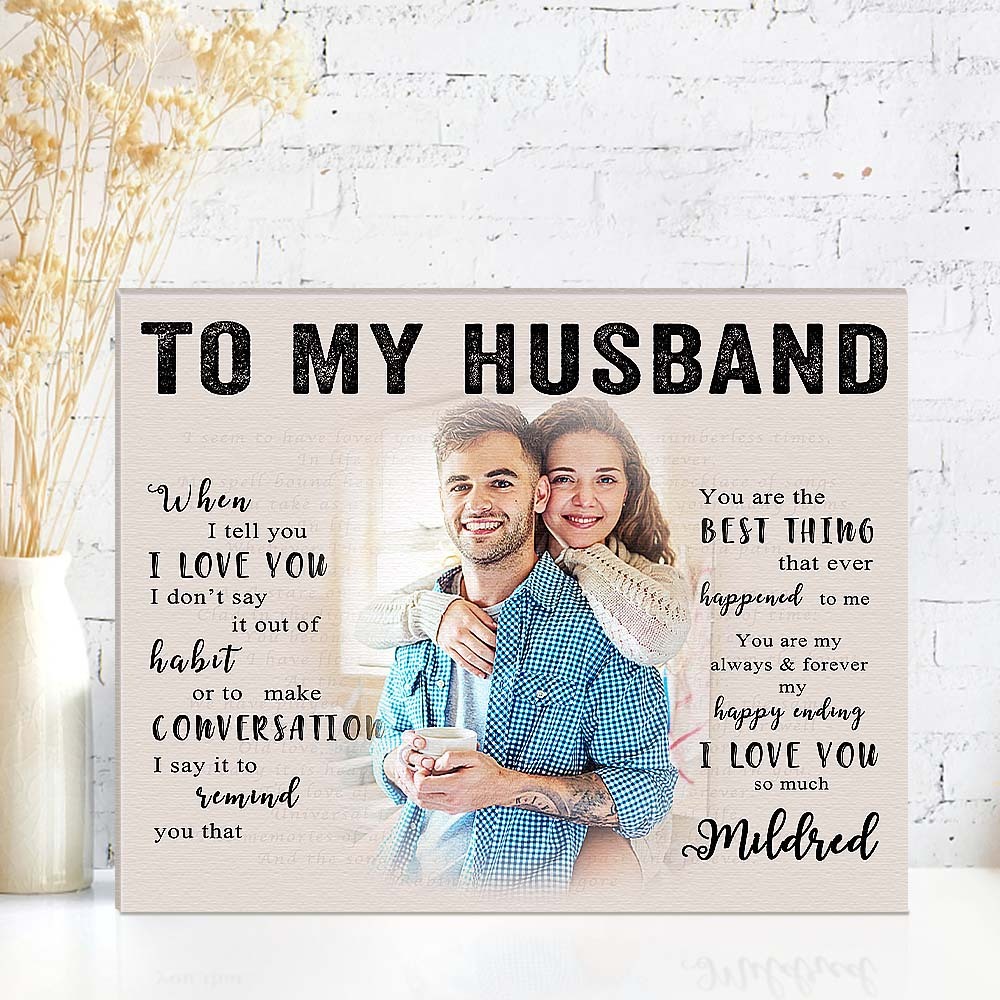 To My Husband Custom Photo Frame Personalisierte Tischdekoration Valentinstagsgeschenke Für Ihn - meinemondlampe