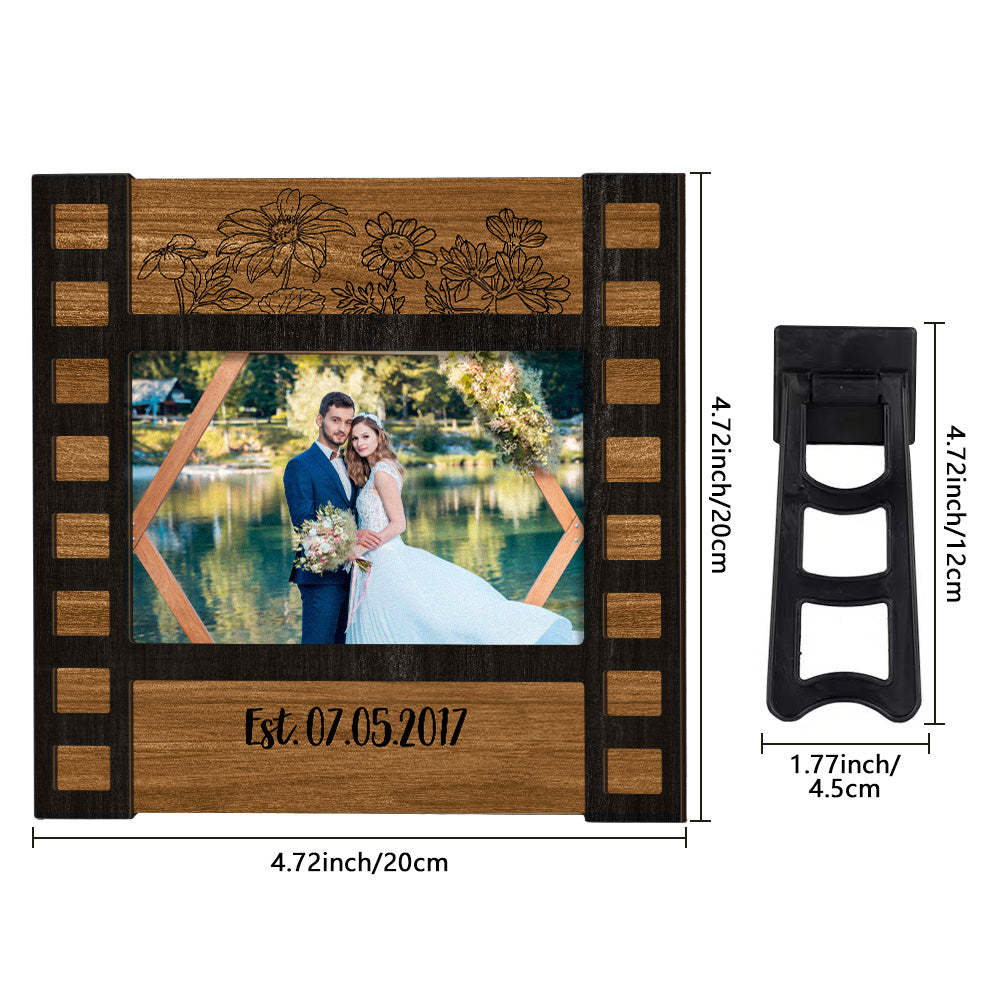 Personalisierter Hochzeitsfoto-filmschild-rahmen, Individuelle Gravur, Hochzeitsdekoration, Geschenk Für Paare - meinemondlampe