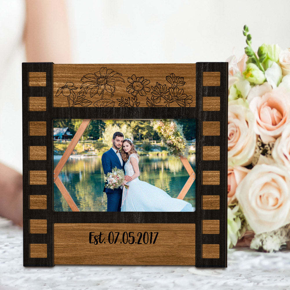 Personalisierter Hochzeitsfoto-filmschild-rahmen, Individuelle Gravur, Hochzeitsdekoration, Geschenk Für Paare - meinemondlampe