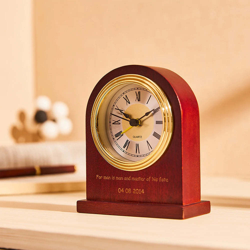 Benutzerdefinierte Gravierte Uhr Vintage Home Gedenken Holz Geschenke - meinemondlampe