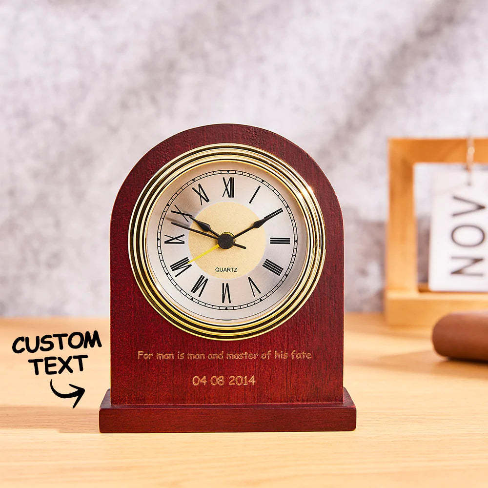 Benutzerdefinierte Gravierte Uhr Vintage Home Gedenken Holz Geschenke - meinemondlampe