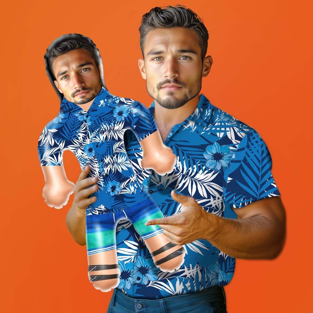 Personalisierte Aufblaspuppen Hawaiihemd Berge Lustiger Aufblasbarer Mann Bedrucktes Gesicht Für Partygeschenke - meinemondlampe