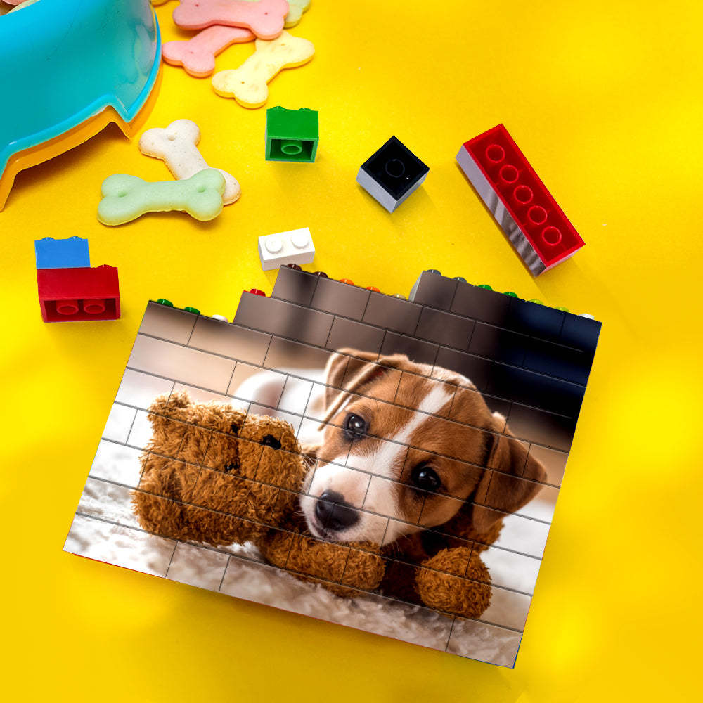Personalisierter Baustein-kundenspezifischer Foto-block Färbt Ziegelstein-puzzlespiel-geschenke - meinemondlampe
