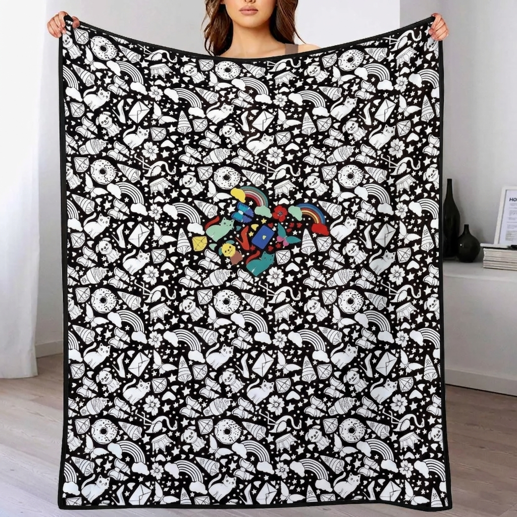 DIY-Zeichendecke, Kritzeln Sie Ihre Eigenen Decken, Anpassbare Waschbare Kunstdecken Für Kinder/Erwachsene