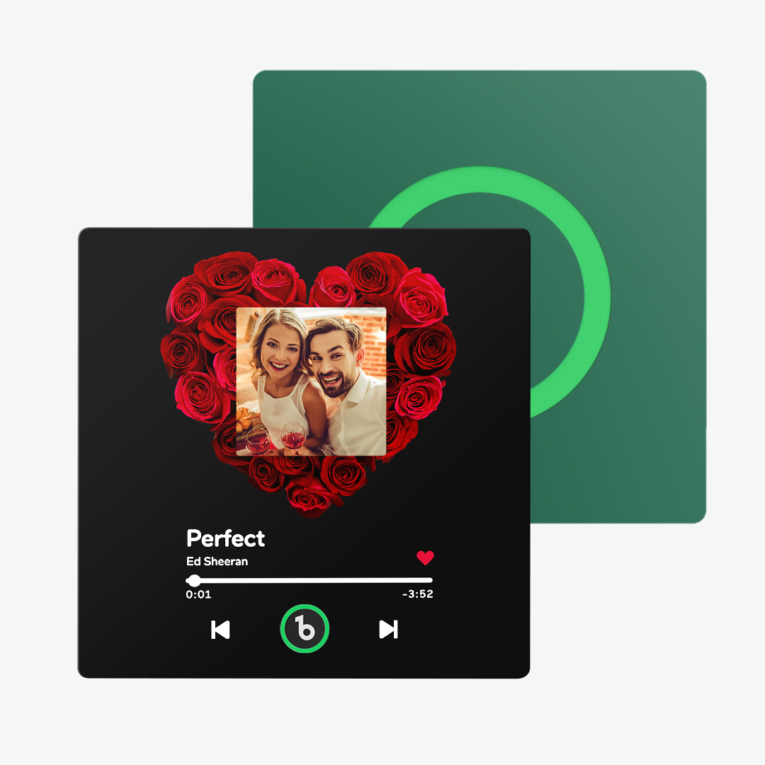 Individueller Musik-kühlschrankmagnet Mit Rose Und Foto, Buntes Album-kühlschrankmagnet, Geschenke Für Sie - meinemondlampe