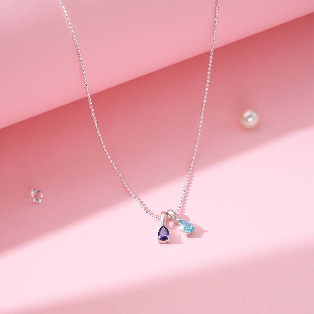 Geburtsstein-halskette, Individueller Schmuck, Jahrestagsgeschenk, Familiengeschenk, Geburtstagsgeschenk, Oma-halskette, Valentinstagsgeschenk Für Sie - meinemondlampe