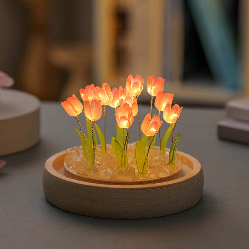 Diy Tulip Flower Night Light Romantisches Handgemachtes Geschenk Für Die Liebe - meinemondlampe