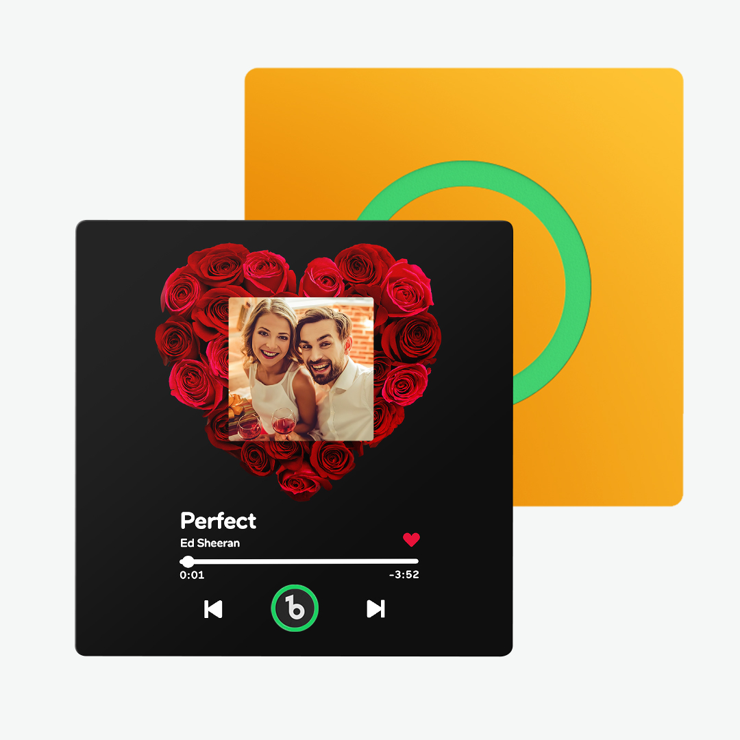 Individueller Musik-kühlschrankmagnet Mit Rose Und Foto, Buntes Album-kühlschrankmagnet, Geschenke Für Sie - meinemondlampe