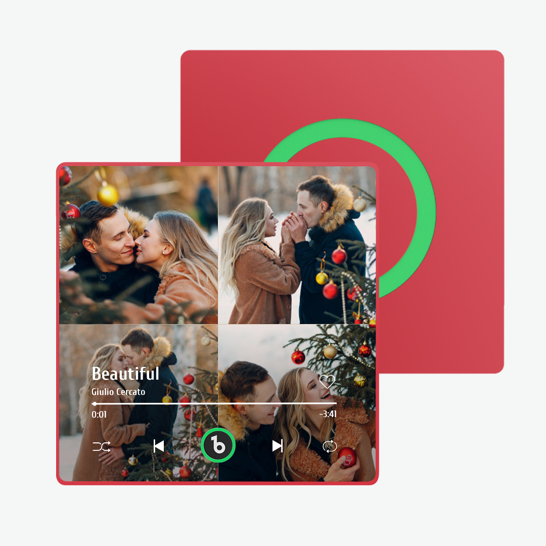 Personalisierter Musik-kühlschrankmagnet Mit Buntem Rahmen, Personalisierter Album-kühlschrankmagnet, Der Lieder Abspielen Kann, Weihnachtsgeschenk - meinemondlampe