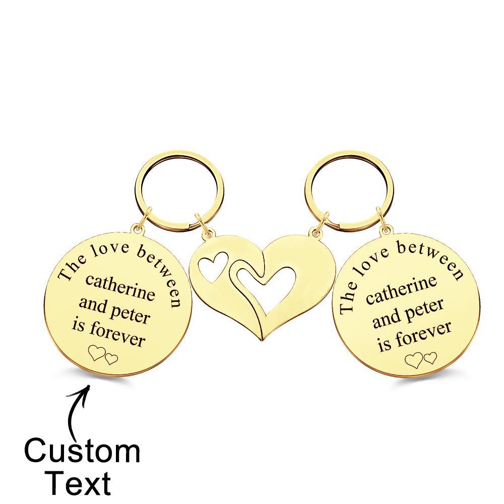 Gravierbares Schlüsselanhänger-set Mit Individuellem Foto „the Love Between“, Thematische Geschenke Für Paare - meinemondlampe